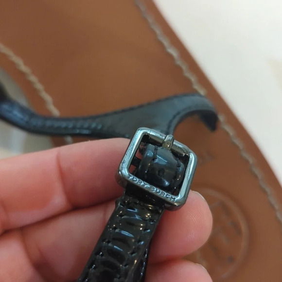 Tory Burch Miller rhinestone logo sandal summer flats - Picture 7 of 11